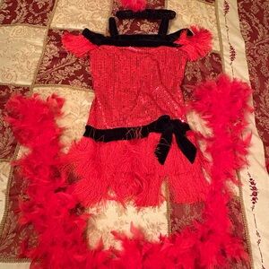 Size 10-12 red and black flapper costume